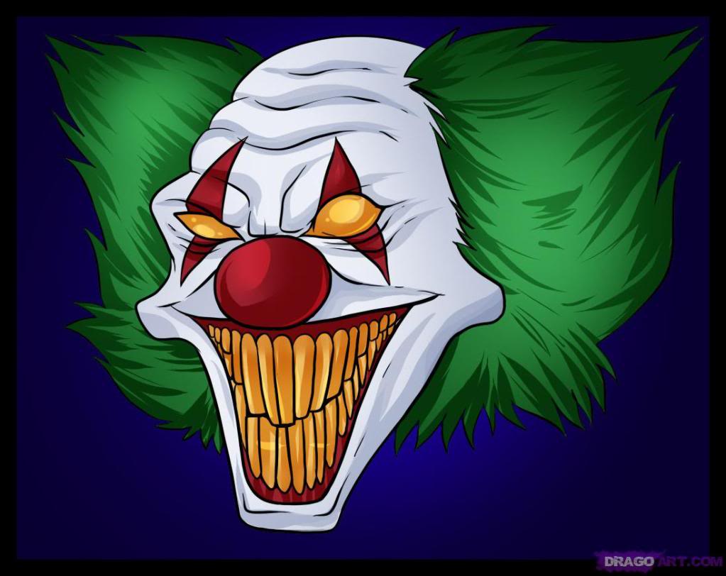 Scary clown head concept of circus horror film character. Laughi Stock  Vector by ©goldenshrimp 189182028